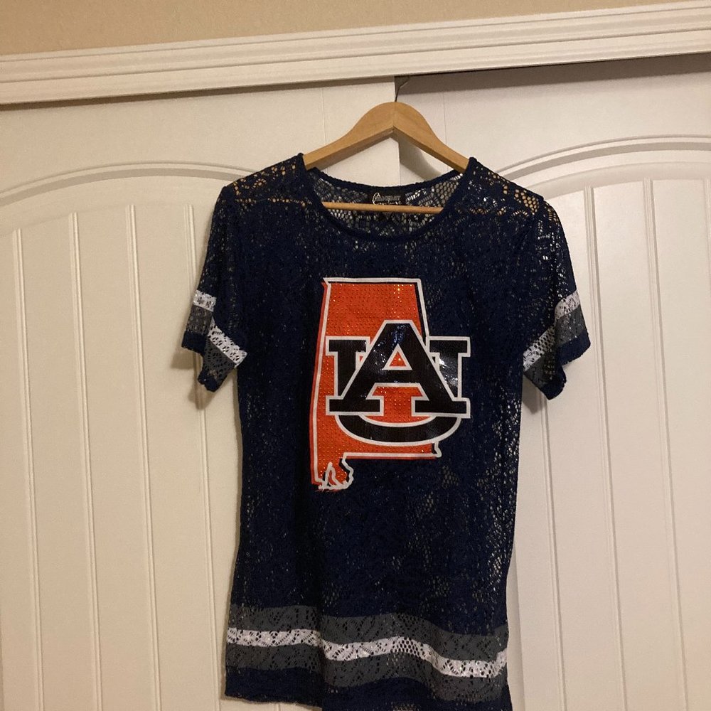 Auburn University Tigers Lace Top Gameday Couture Blue Women's Xtra Small XS